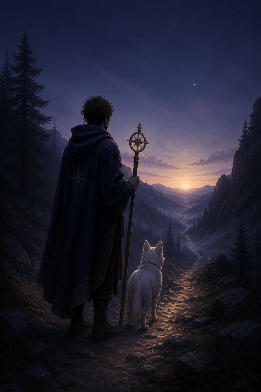 Tarot card illustration: The Wanderer · The Fool